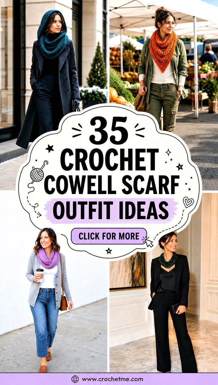 35 crochet cowell scarf outfit ideas - 35 crochet cowell scarf outfit ideas