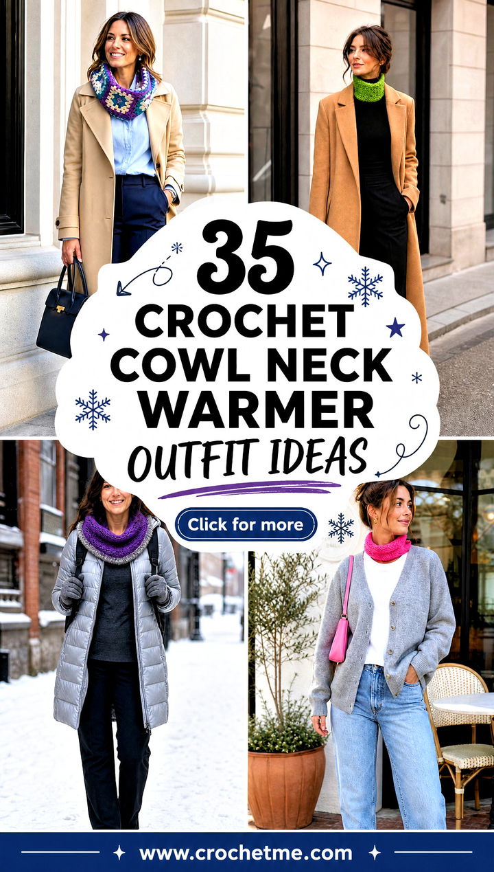 35 crochet cowl neck warmer outfit ideas - 35 crochet cowl neck warmer outfit ideas
