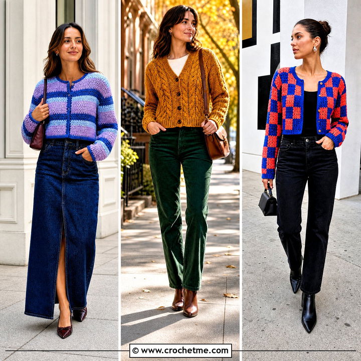 35 Crochet Cropped Cardigan Outfit Ideas for Chic Layering