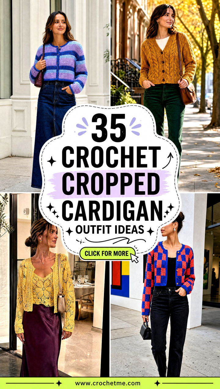 35 crochet cropped cardigan outfit ideas - 35 crochet cropped cardigan outfit ideas