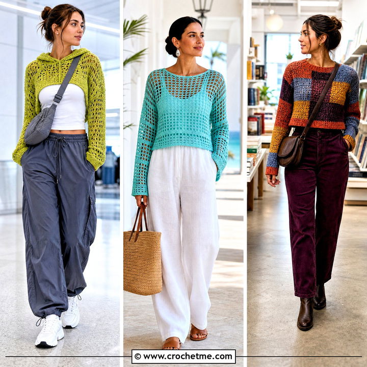 35 Crochet Cropped Sweater Outfit Ideas for Cozy Fall Style