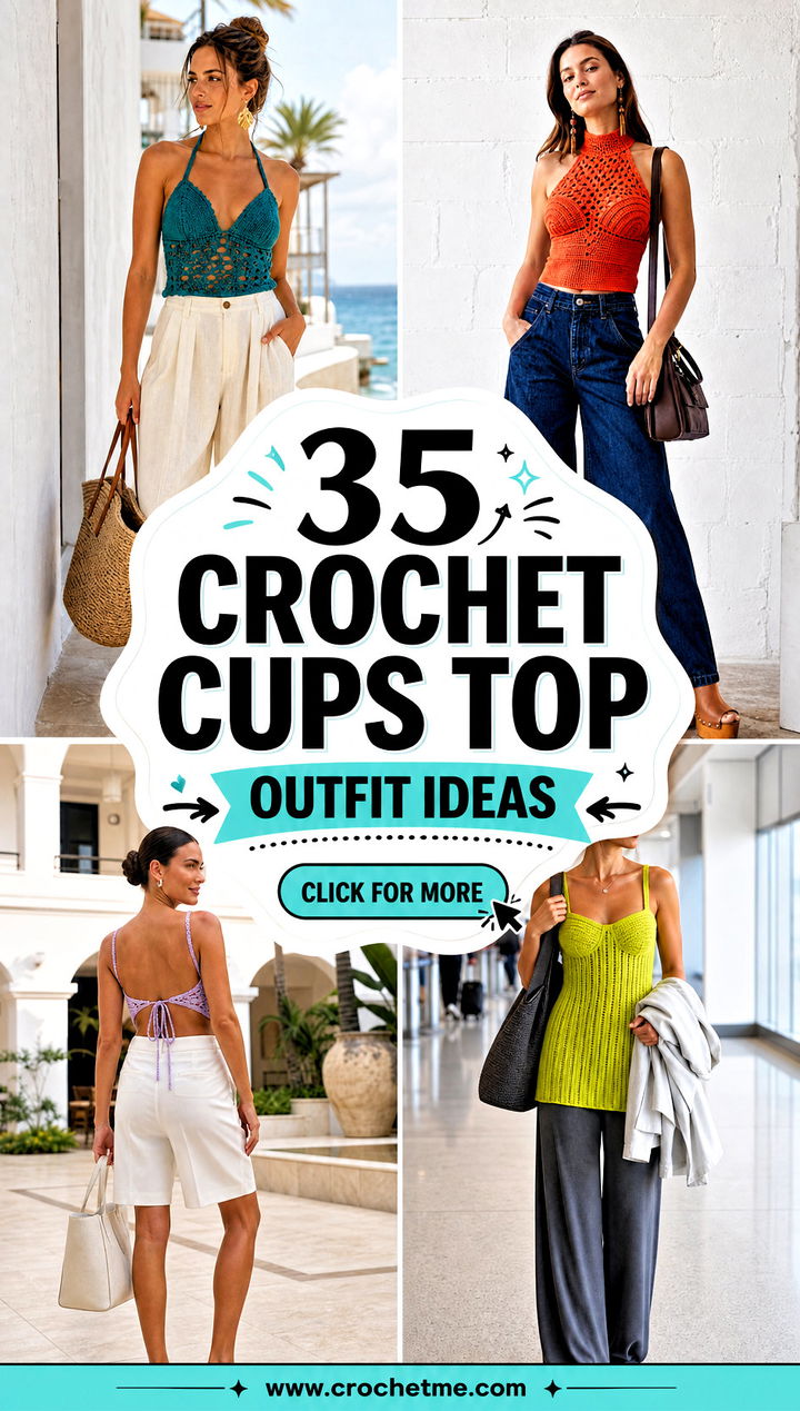 35 Crochet Cups Top Outfit Ideas for Effortless Summer Style