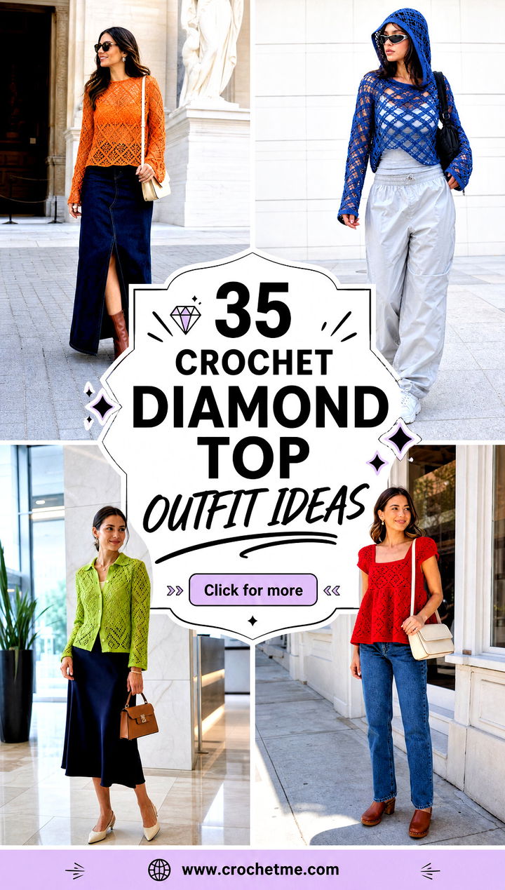 35 crochet diamond top outfit ideas - 35 crochet diamond top outfit ideas
