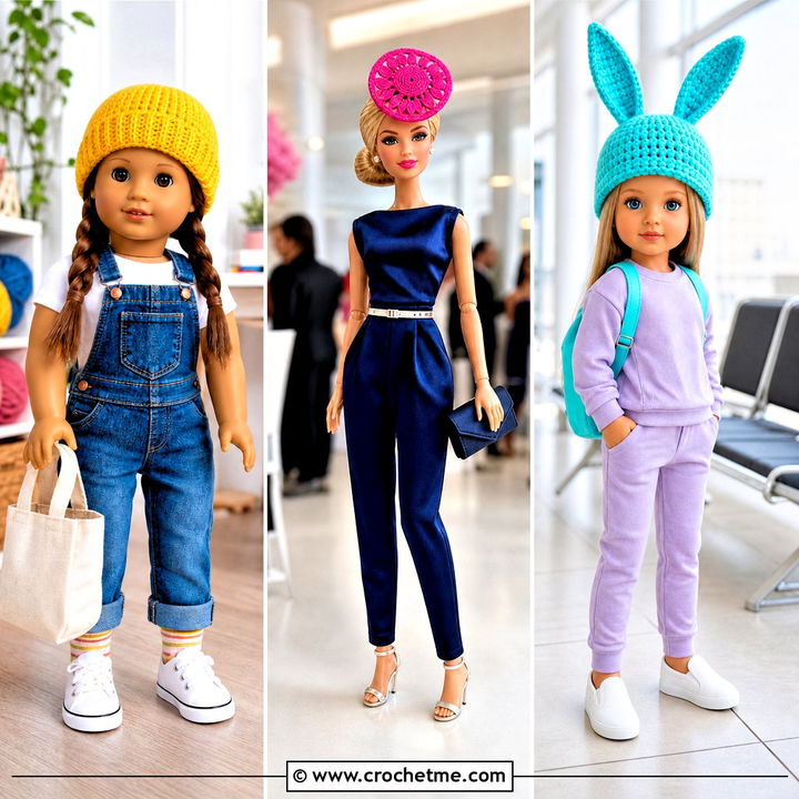 35 Crochet Doll Hats Outfit Ideas for Adorable Handmade Looks