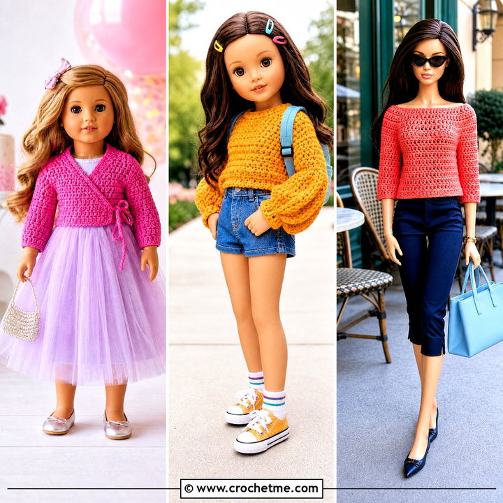 35 Crochet Doll Sweater Outfit Ideas for Cozy Handmade Looks