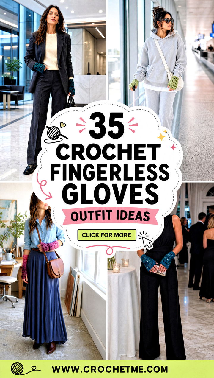 35 crochet fingerless gloves outfit ideas - 35 crochet fingerless gloves outfit ideas