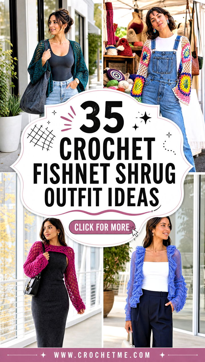 35 crochet fishnet shrug outfit ideas - 35 crochet fishnet shrug outfit ideas