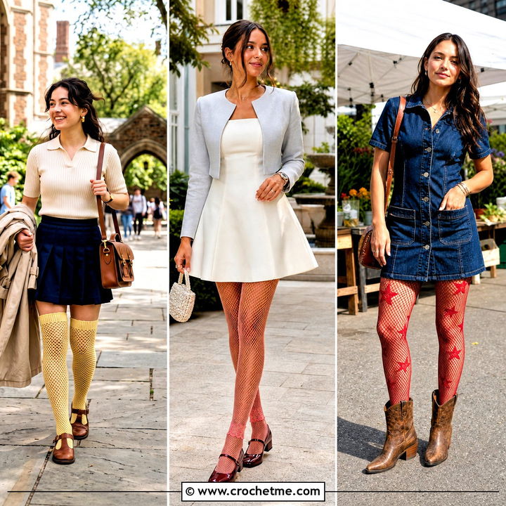 35 Crochet Fishnet Stockings Outfit Ideas for Bold Looks