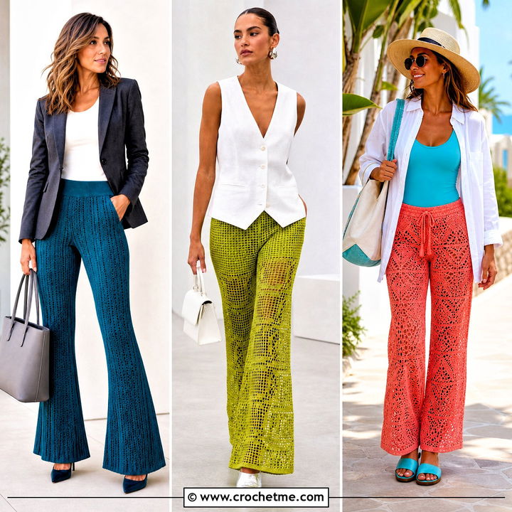 35 Crochet Flare Pants Outfit Ideas for Chic Retro Style
