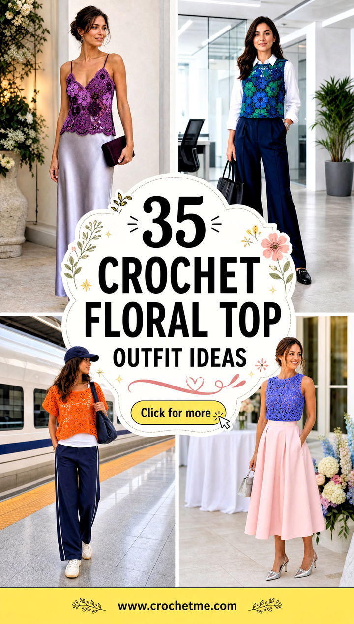 35 crochet floral top outfit ideas - 35 crochet floral top outfit ideas