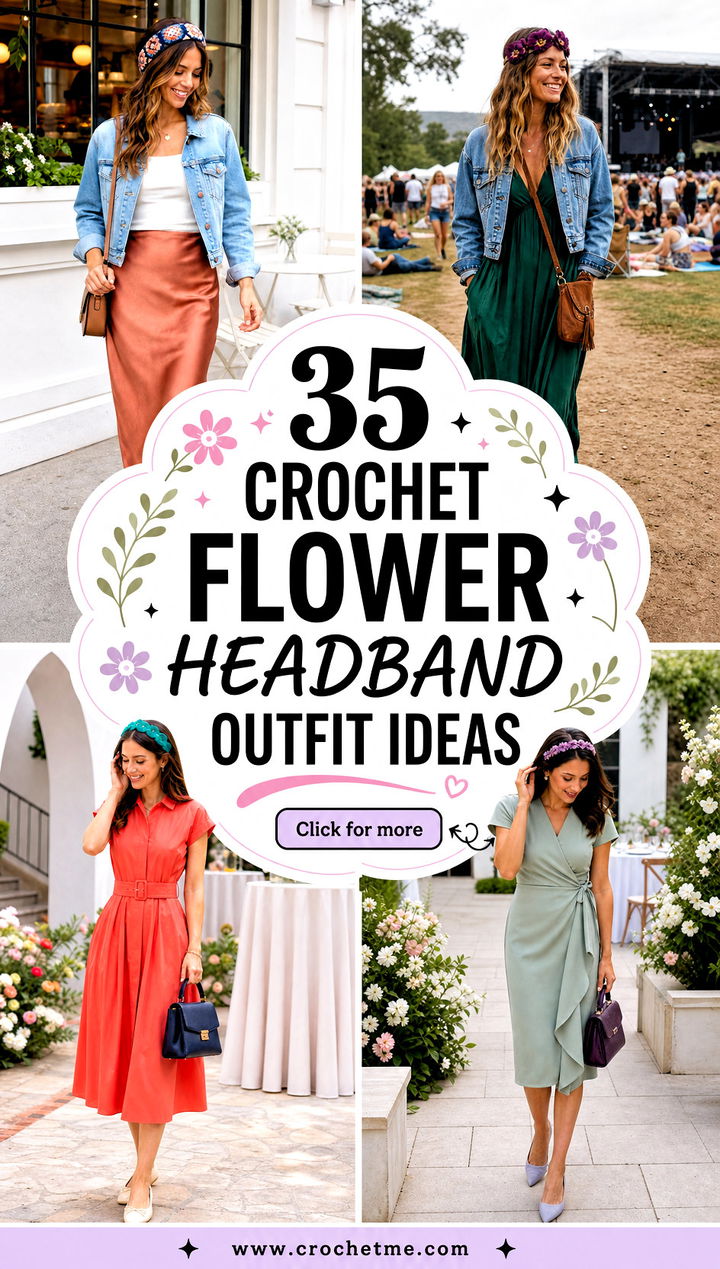35 crochet flower headband outfit ideas - 35 crochet flower headband outfit ideas