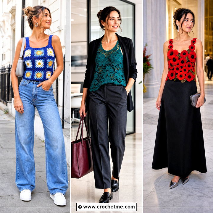 35 Crochet Flower Tank Top Outfit Ideas for Sunny Summer Style