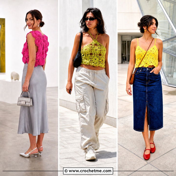 35 Crochet Flower Top Outfit Ideas for Chic Warm-Weather Looks