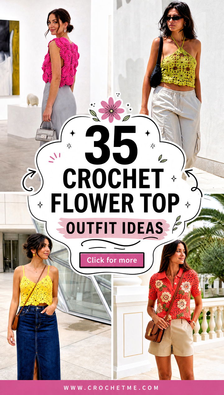 35 crochet flower top outfit ideas - 35 crochet flower top outfit ideas