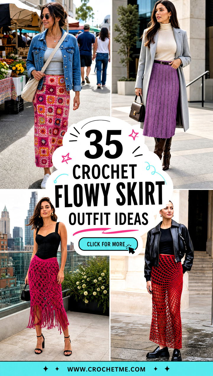35 crochet flowy skirt outfit ideas - 35 crochet flowy skirt outfit ideas