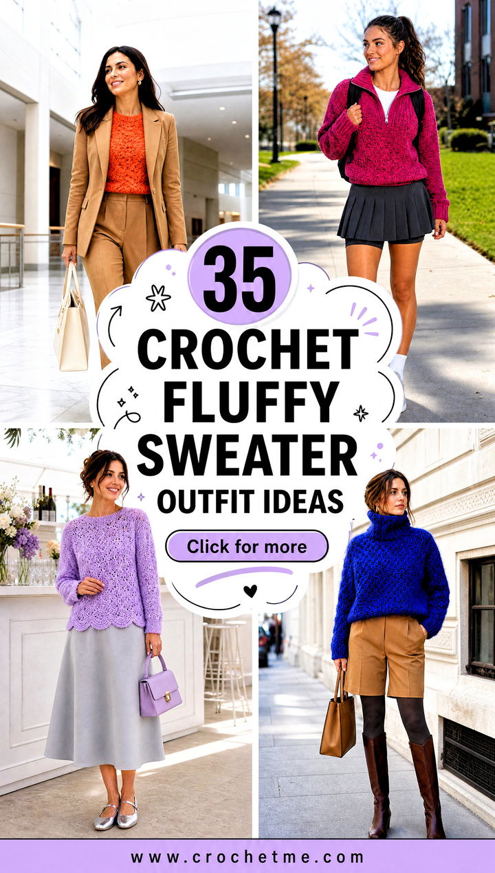35 crochet fluffy sweater outfit ideas - 35 crochet fluffy sweater outfit ideas