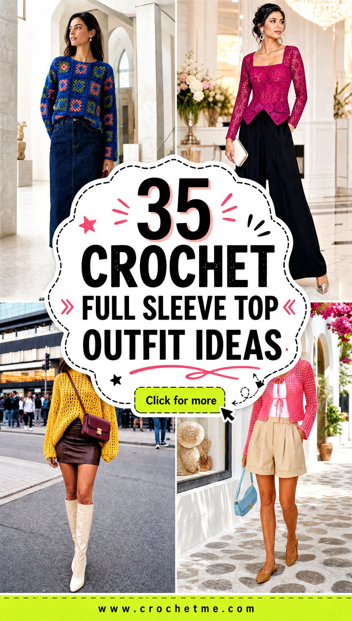 35 crochet full sleeve top outfit ideas - 35 crochet full sleeve top outfit ideas