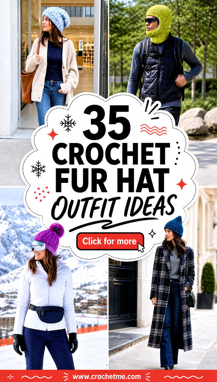 35 crochet fur hat outfit ideas - 35 crochet fur hat outfit ideas