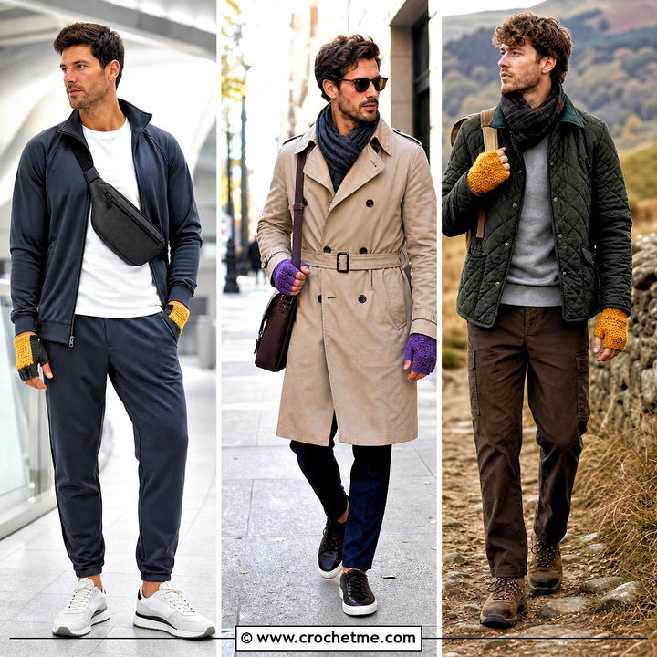 35 Crochet Gloves for Men Outfit Ideas for Warm Winter Style