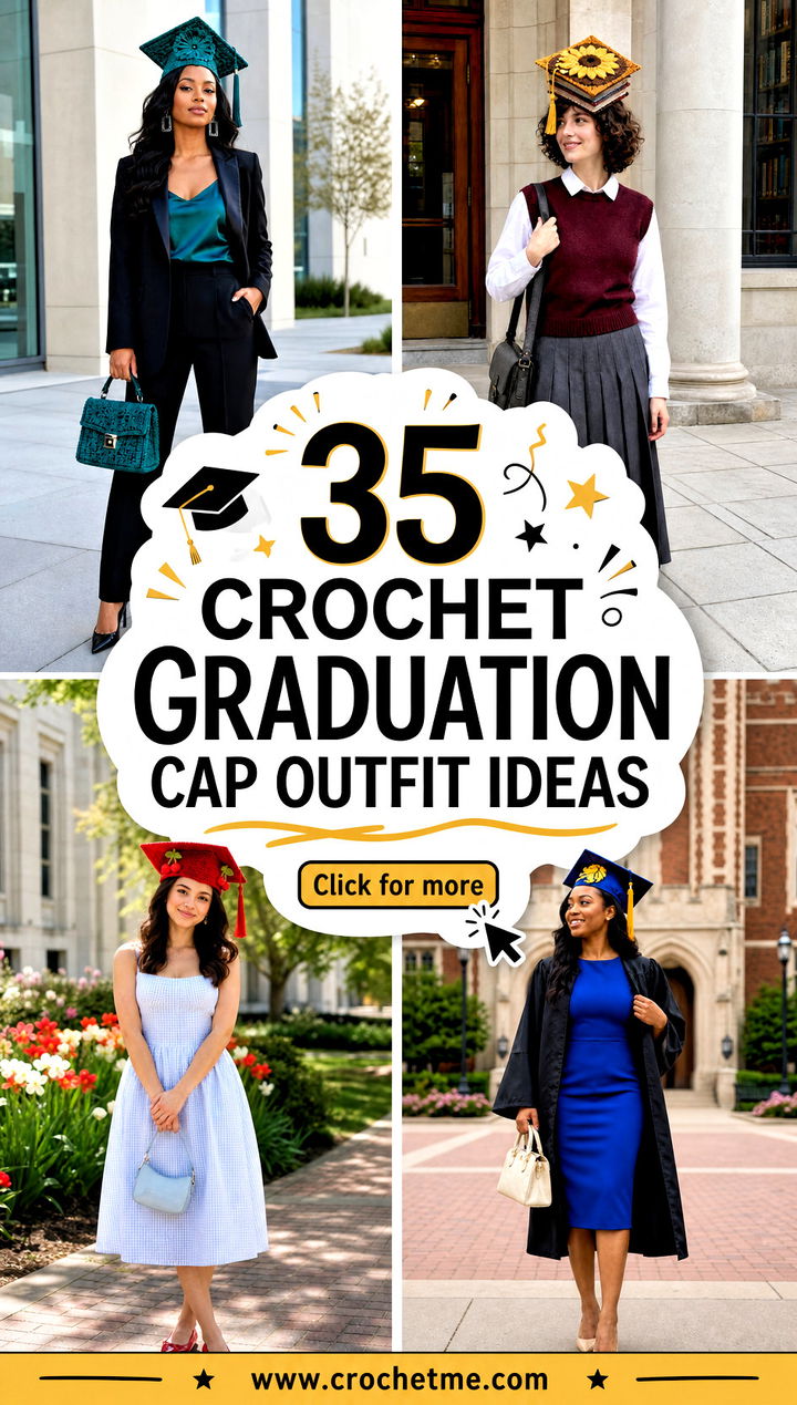 35 crochet graduation cap outfit ideas - 35 crochet graduation cap outfit ideas