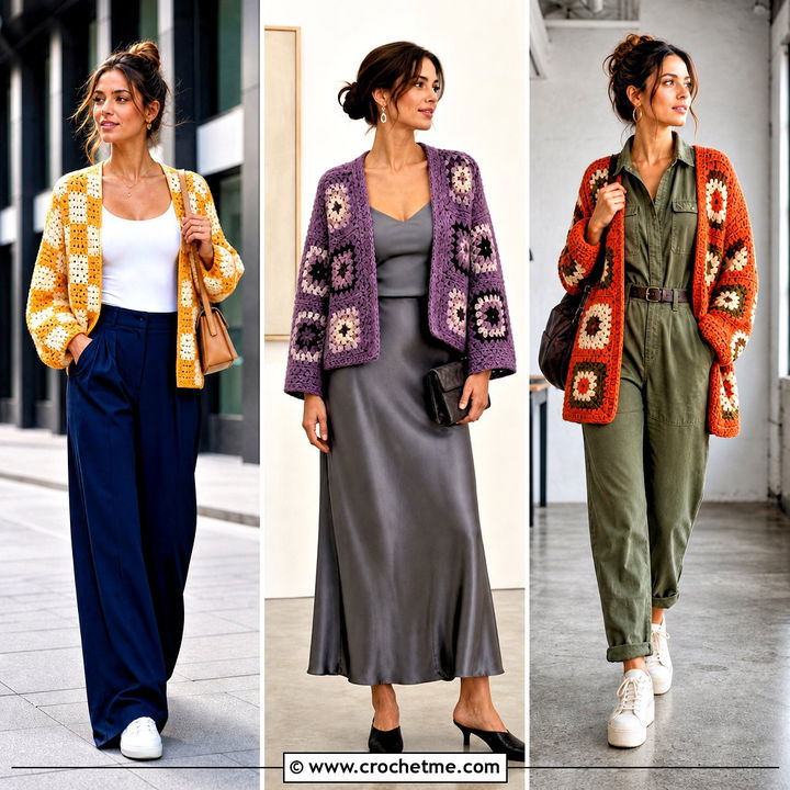 35 Crochet Granny Cardigan Outfit Ideas for Cozy Layers