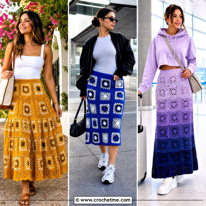 35 Crochet Granny Skirt Outfit Ideas for Charming Looks