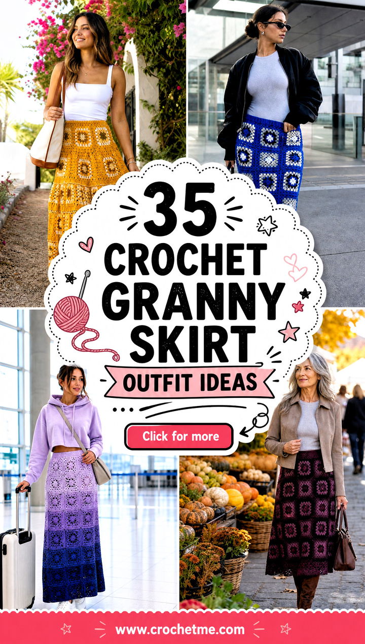35 crochet granny skirt outfit ideas - 35 crochet granny skirt outfit ideas