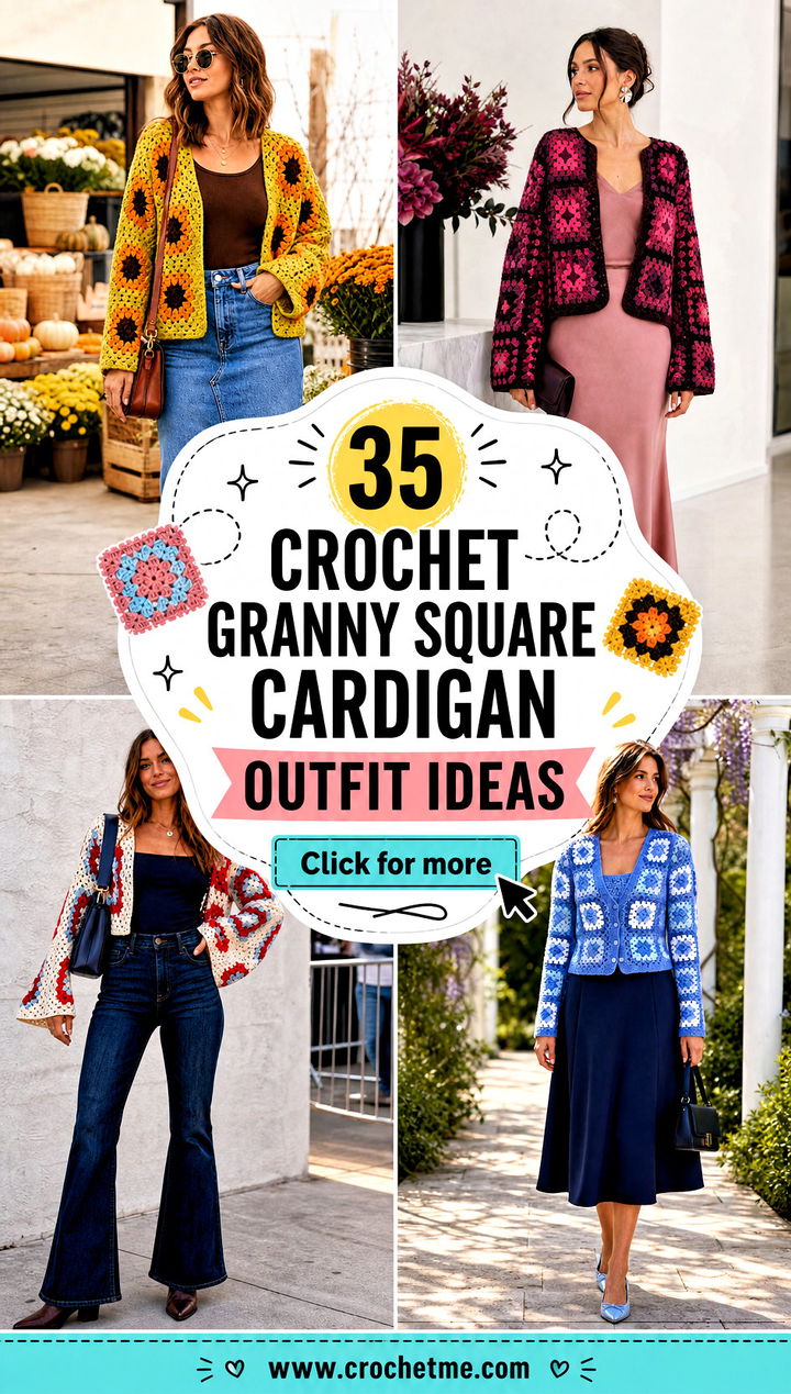 35 crochet granny square cardigan outfit ideas - 35 crochet granny square cardigan outfit ideas