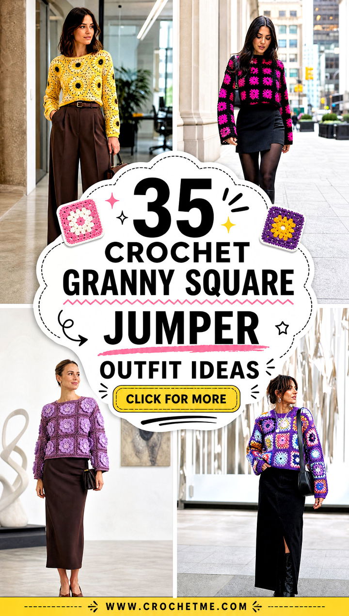 35 crochet granny square jumper outfit ideas - 35 crochet granny square jumper outfit ideas