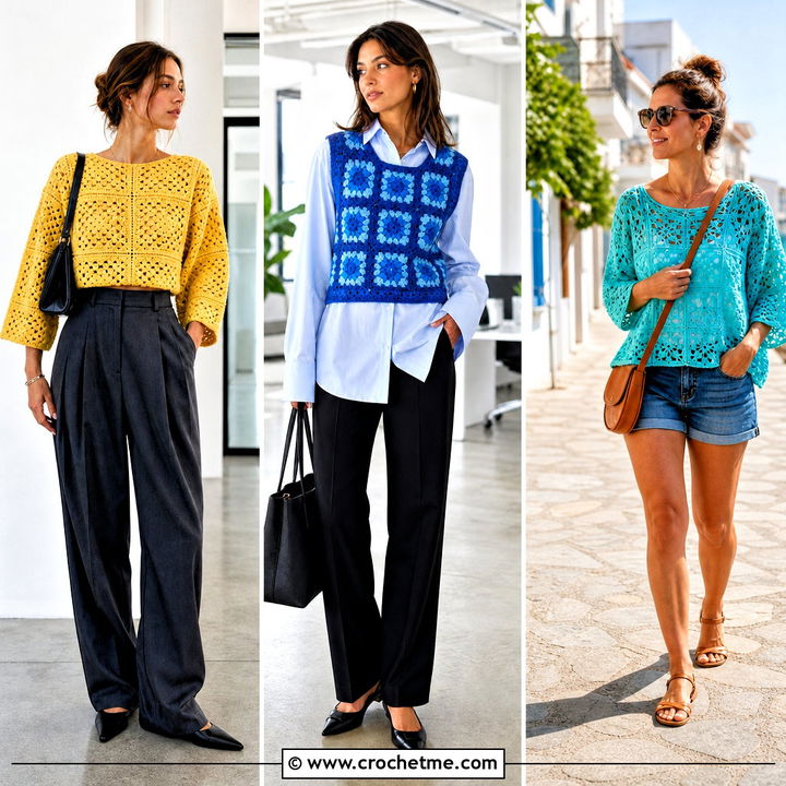 35 Crochet Granny Square Pullover Outfit Ideas for Cozy Layers