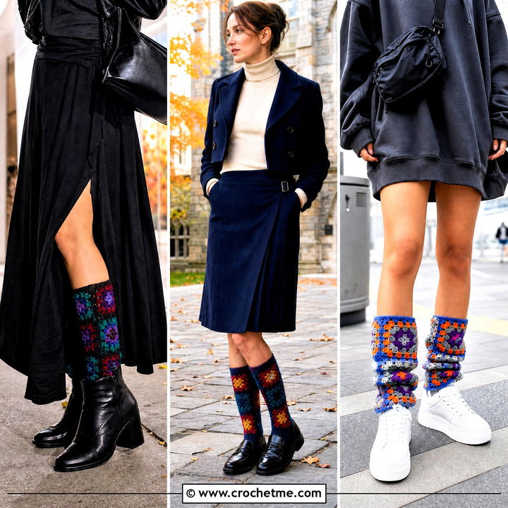 35 crochet granny square socks outfit ideas