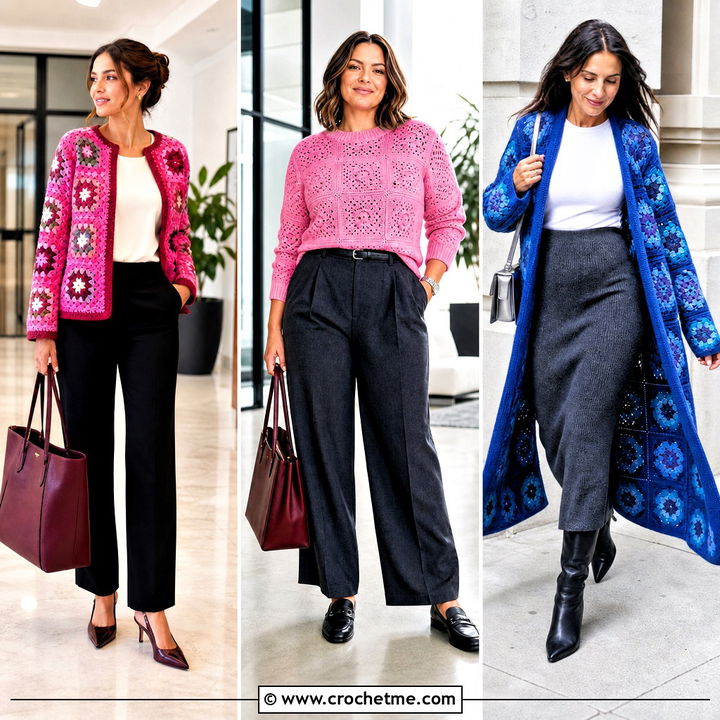 35 Crochet Granny Square Sweater Outfit Ideas for Cozy Style