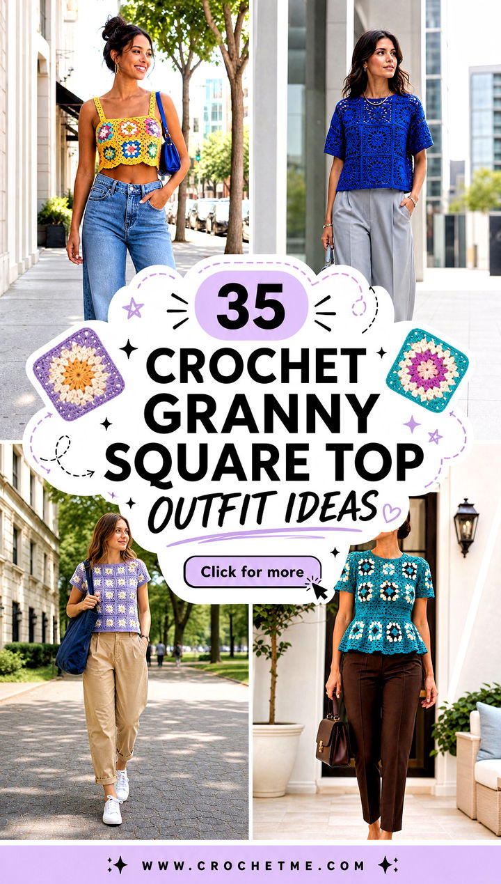 35 crochet granny square top outfit ideas - 35 crochet granny square top outfit ideas