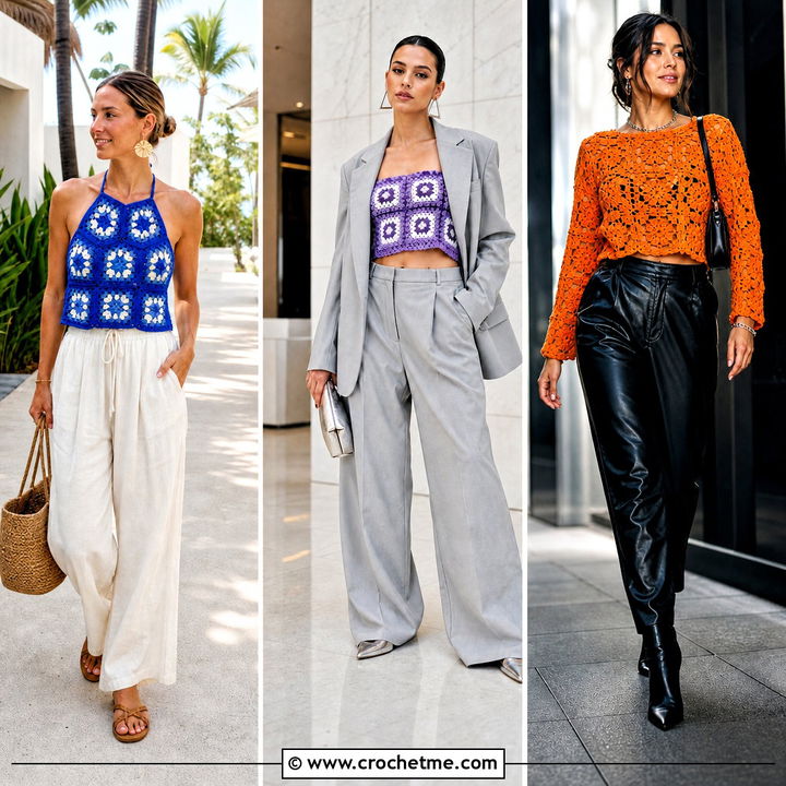 35 Crochet Granny Square Tops Outfit Ideas for Fresh Summer Style