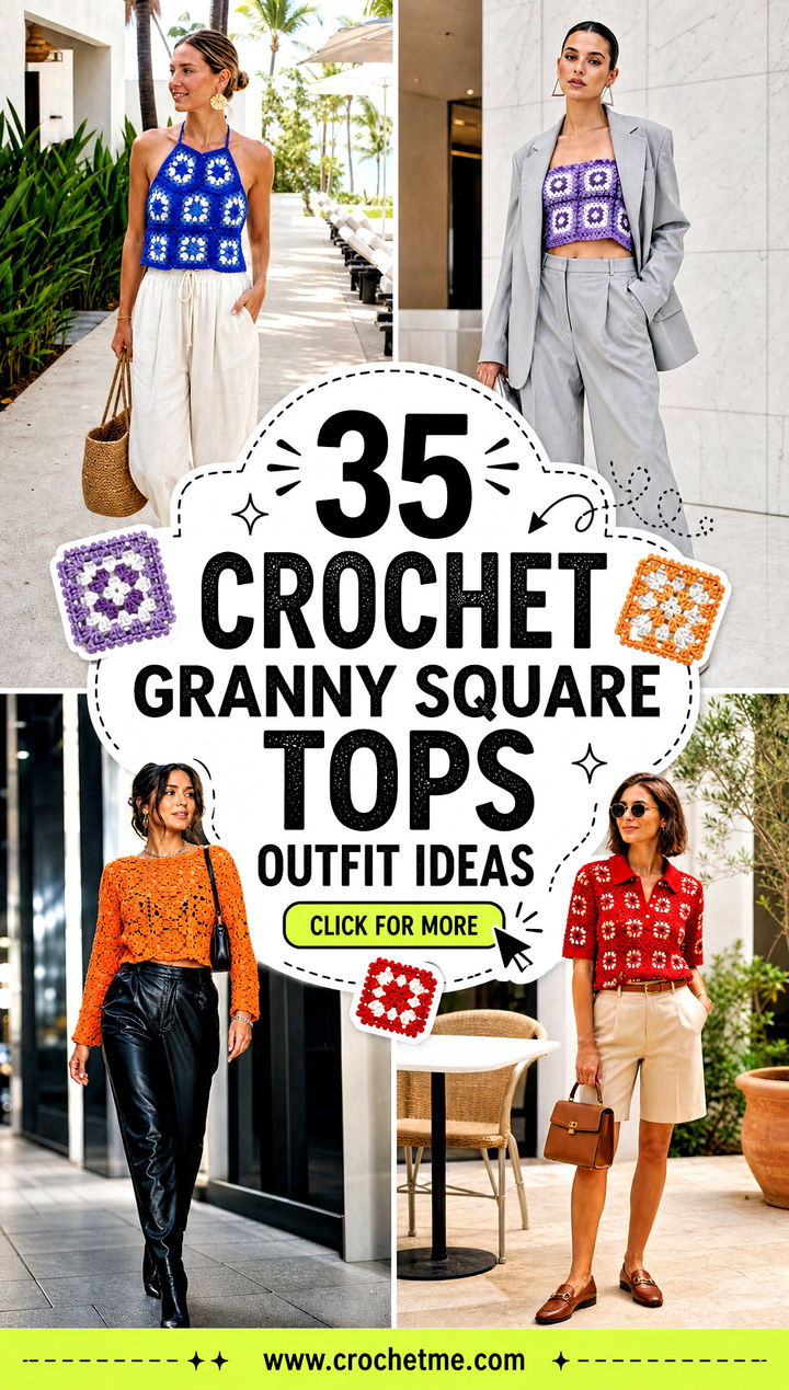 35 crochet granny square tops outfit ideas - 35 crochet granny square tops outfit ideas