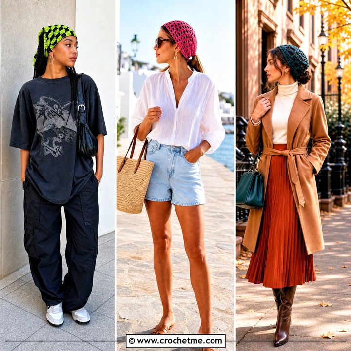 35 Crochet Hair Scarf Outfit Ideas for Effortless Style