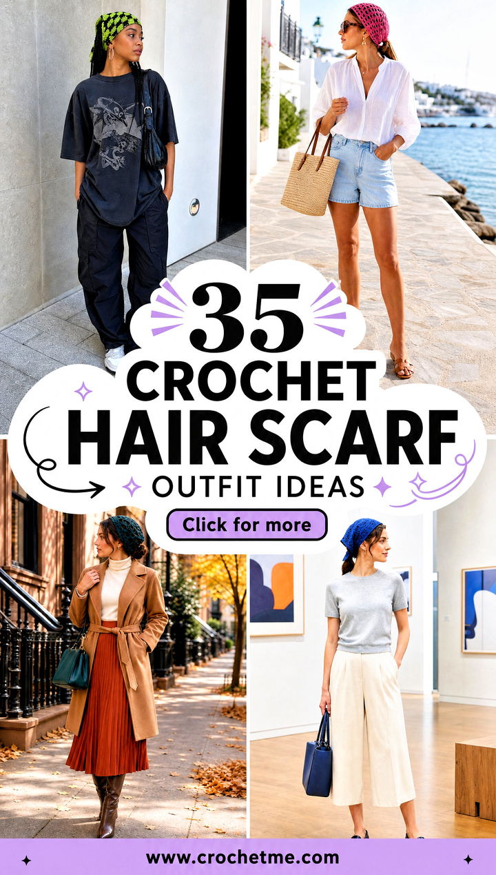 35 crochet hair scarf outfit ideas - 35 crochet hair scarf outfit ideas