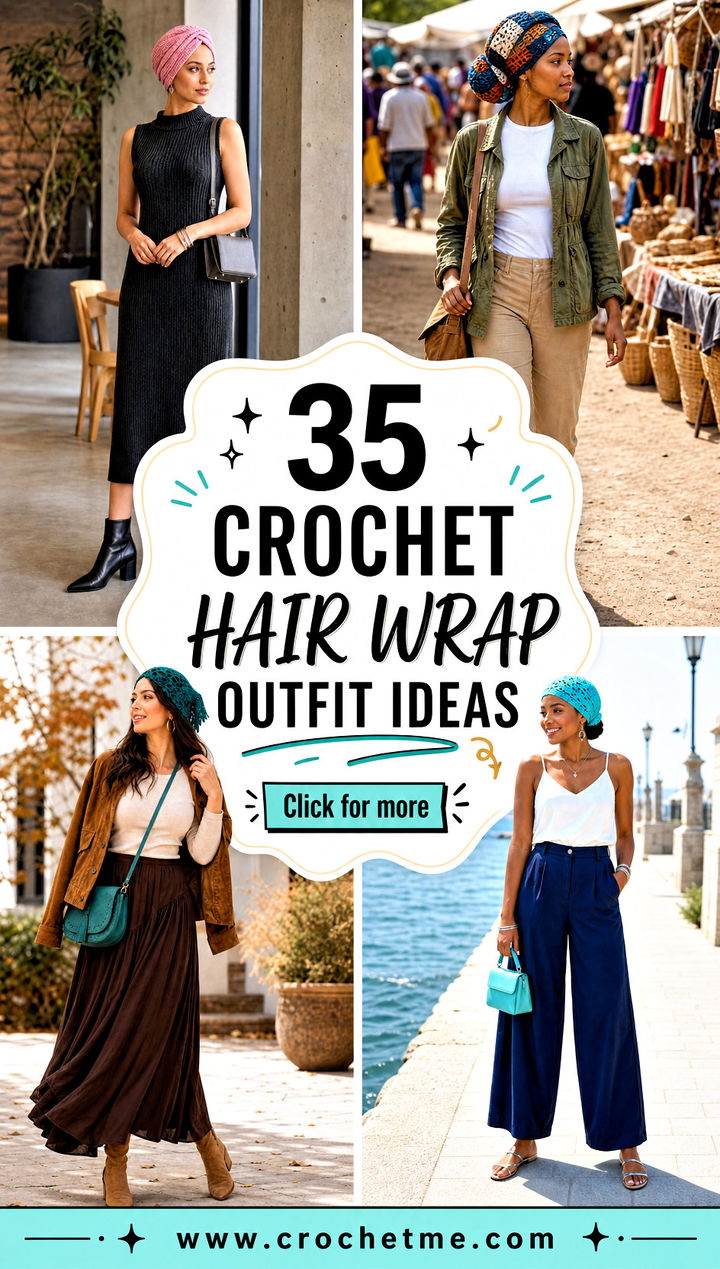 35 crochet hair wrap outfit ideas - 35 crochet hair wrap outfit ideas