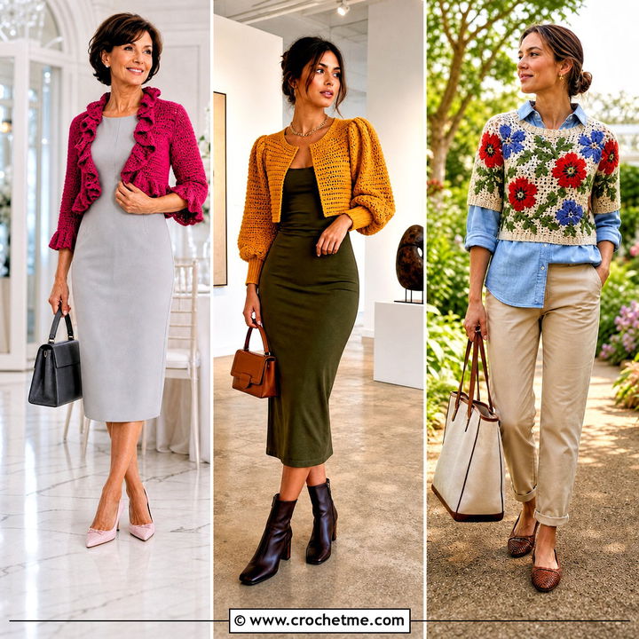 35 Crochet Half Sweater Outfit Ideas for Easy Cozy Layering