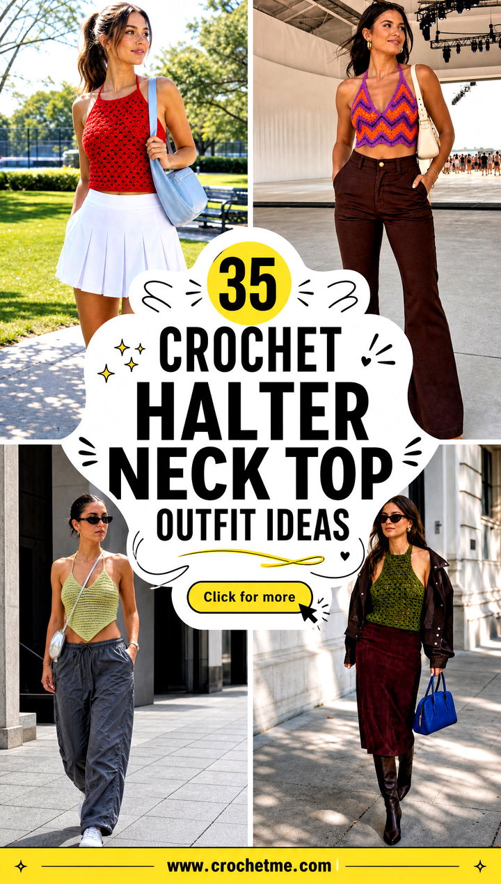 35 crochet halter neck top outfit ideas - 35 crochet halter neck top outfit ideas