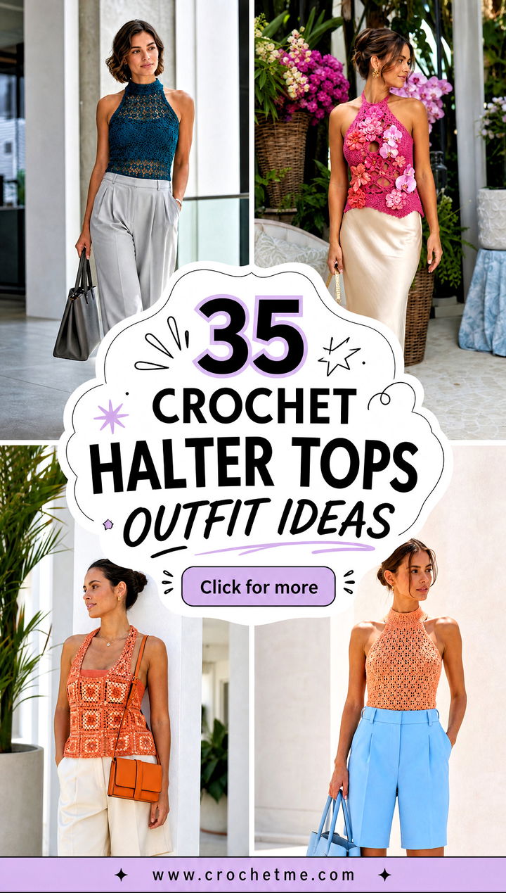 35 crochet halter tops outfit ideas - 35 crochet halter tops outfit ideas