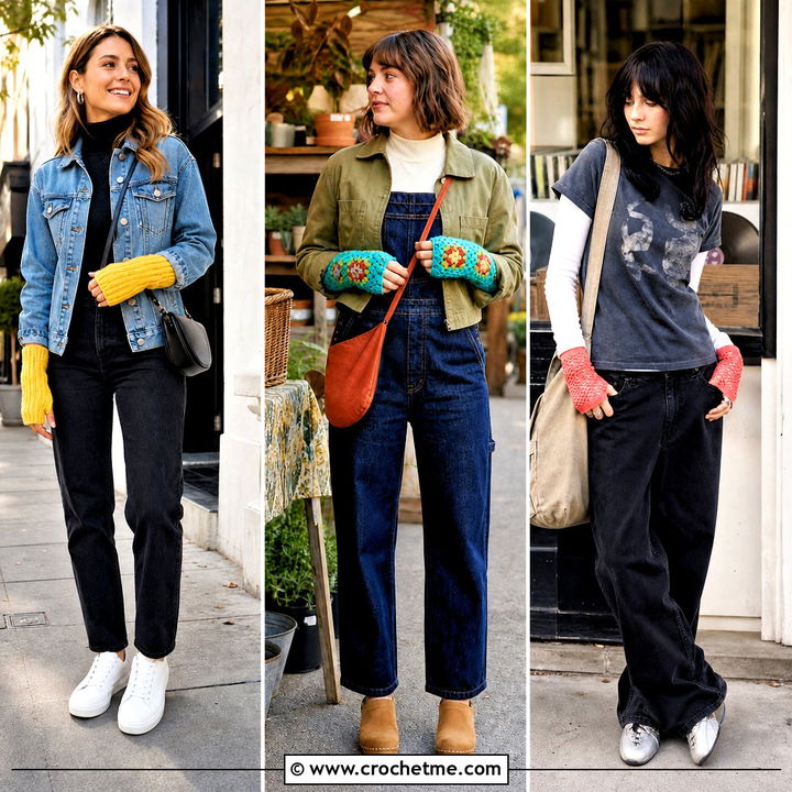35 Crochet Hand Warmers Outfit Ideas for Cozy Winter Looks