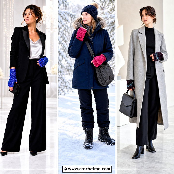 35 Crochet Handwarmers Outfit Ideas for Cozy Cold-Weather Style