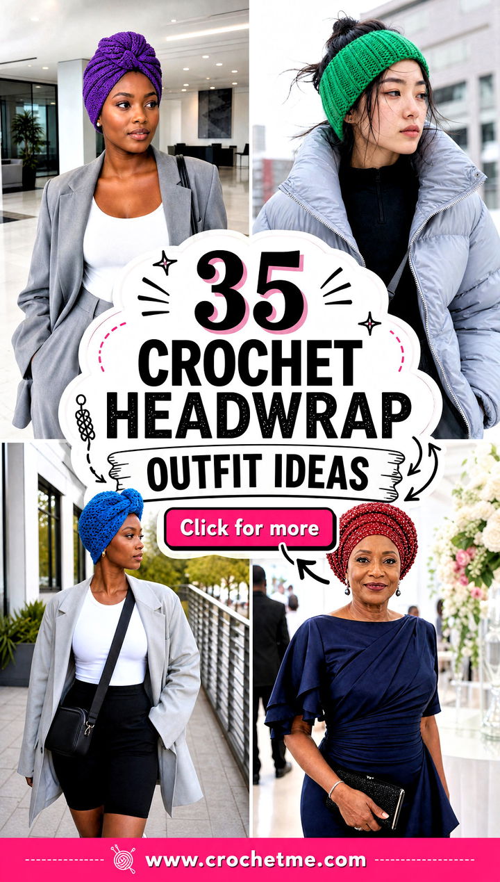 35 crochet headwrap outfit ideas - 35 crochet headwrap outfit ideas