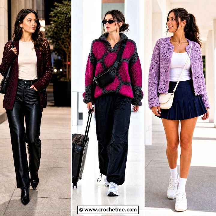 35 Crochet Hexagon Sweater Outfit Ideas for Cozy Statement Style