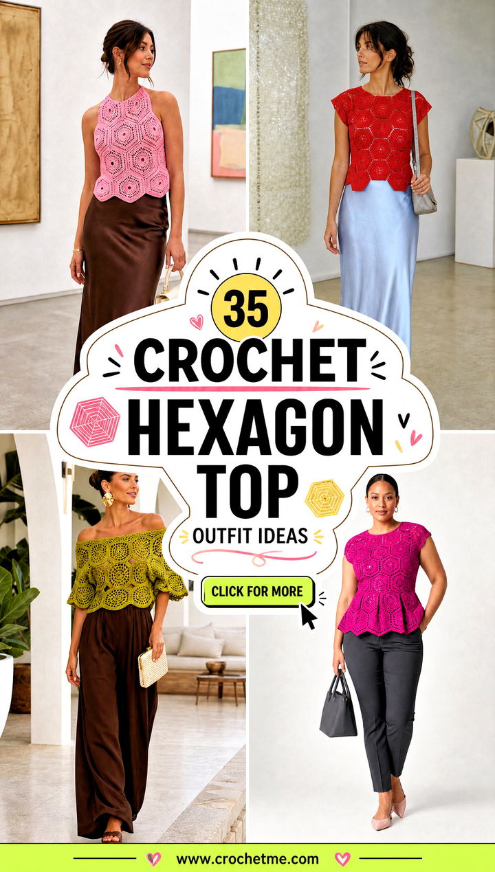 35 crochet hexagon top outfit ideas - 35 crochet hexagon top outfit ideas