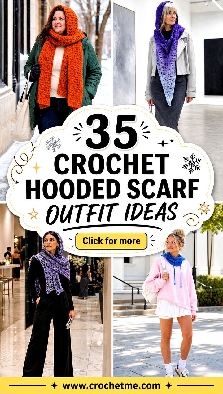 35 crochet hooded scarf outfit ideas - 35 crochet hooded scarf outfit ideas