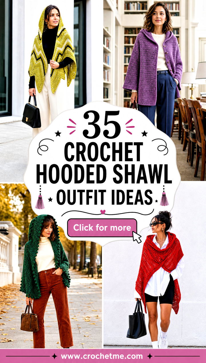 35 crochet hooded shawl outfit ideas - 35 crochet hooded shawl outfit ideas