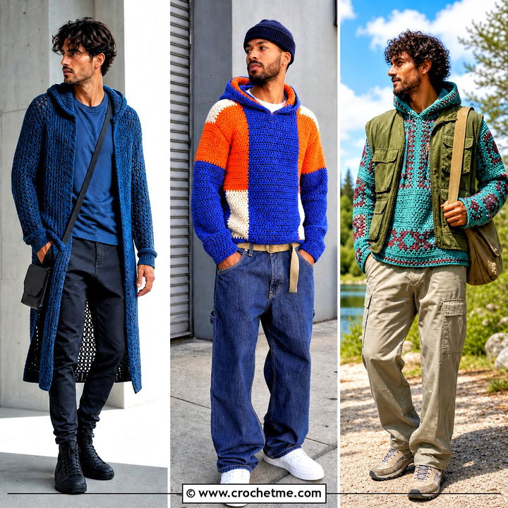 35 Crochet Hoodie for Men Outfit Ideas for Relaxed Weekend Style
