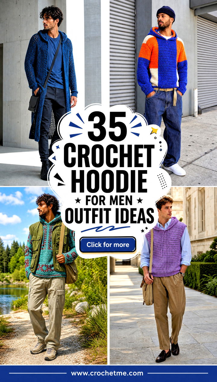 35 crochet hoodie for men outfit ideas - 35 crochet hoodie for men outfit ideas